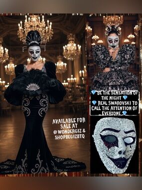 🆕Rhinestone Bedazzled Masquerade Bling Face Mask For Halloween,Mardi Grass &More